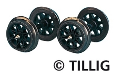 TILLIG 08890 - H0m Speichenradsatz, beidseitig isoliert, Beutel à 10 Stück